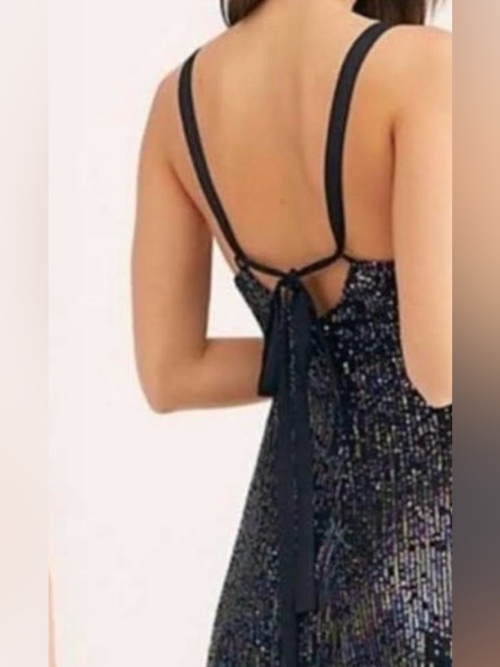 Free People Black Sequined Mini Dress Night Combo - Picture 12 of 12